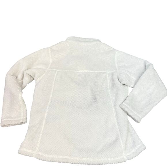 Patagonia Girls Pullover Snap-T White Medium Size 10 Pockets Fleece - Picture 2 of 7